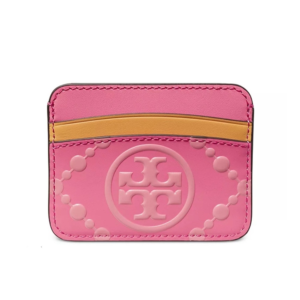 Tory Burch TT Monogram Contrast Embossed Leather Card Case- sold out online!